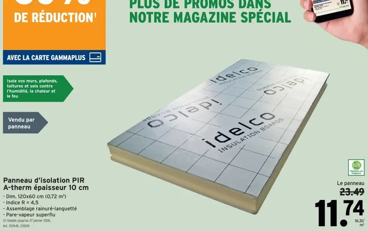 Offre: Panneau d'isolation PIR A-therm