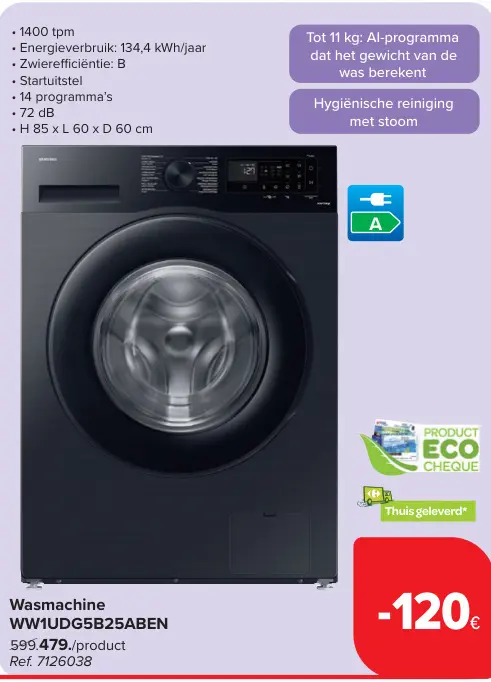 Aanbieding: Wasmachine WW1UDG5B25ABEN
