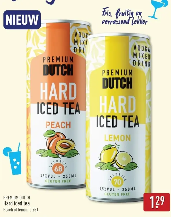 Aanbieding: Hard iced tea Peach of lemon