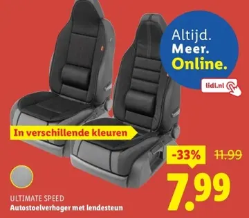 Aanbieding: ULTIMATE SPEED Autostoelverhoger met lendesteun