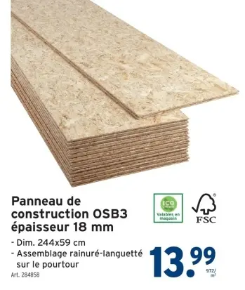 Offre: Panneau de construction OSB3
