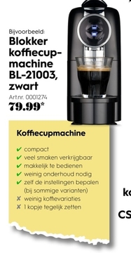 Aanbieding: Blokker koffiecup-machine BL-21003, zwart