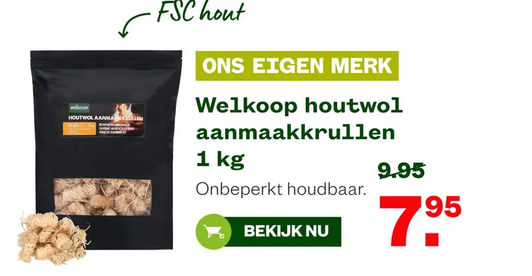 Aanbieding: houtwol aanmaakkrullen