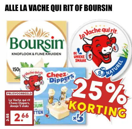 Aanbieding: La Vache qui rit of Boursin