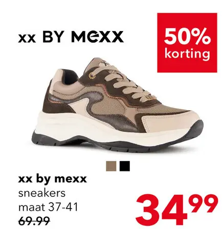 Aanbieding: XX By Mexx dames sneakers zwart bruin