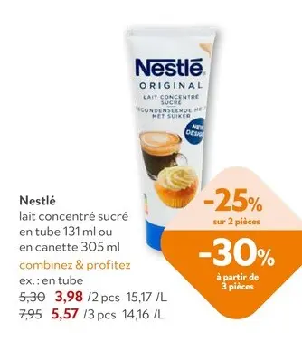 Offre: Nestlé lait concentré sucré