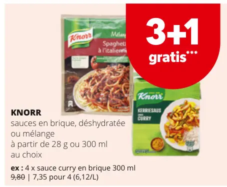 Offre: sauces en brique, déshydratée ou mélange