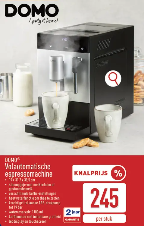 Promotie: DOMO® Volautomatische espressomachine