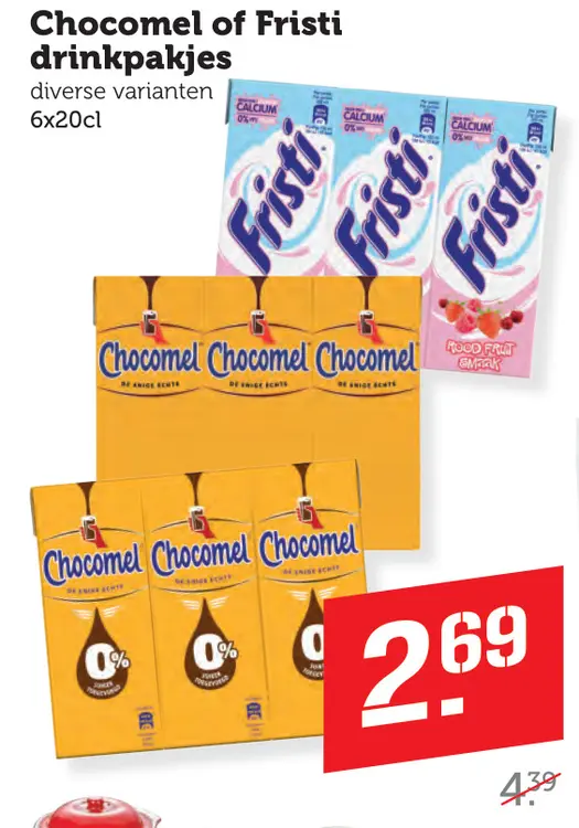 Aanbieding: Chocomel of Fristi drinkpakjes
