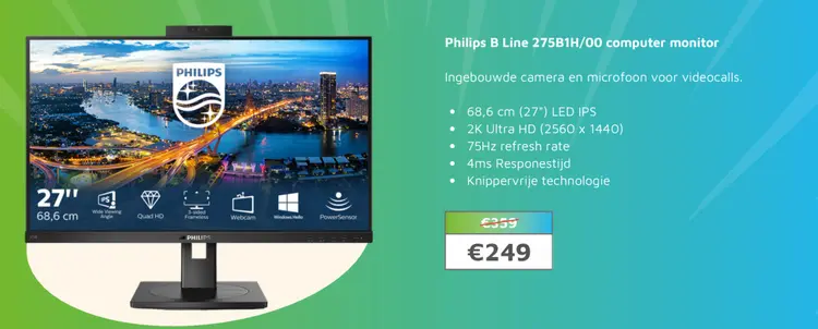 Aanbieding: Philips B Line 275B1H/00 computer monitor