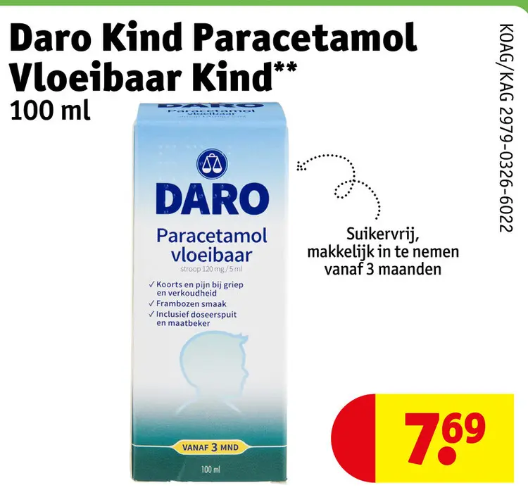 Aanbieding: Daro Kind Paracetamol Vloeibaar Kind
