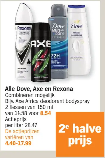 Promotie: Dove, Axe en Rexona