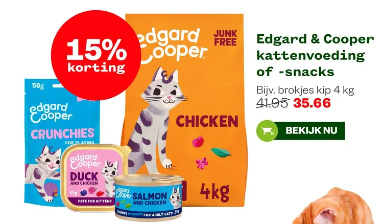 Aanbieding: Edgard & Cooper kattenvoeding of -snacks