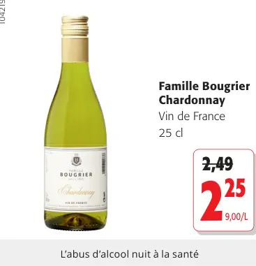 Offre: Famille Bougrier Chardonnay Vin de France
