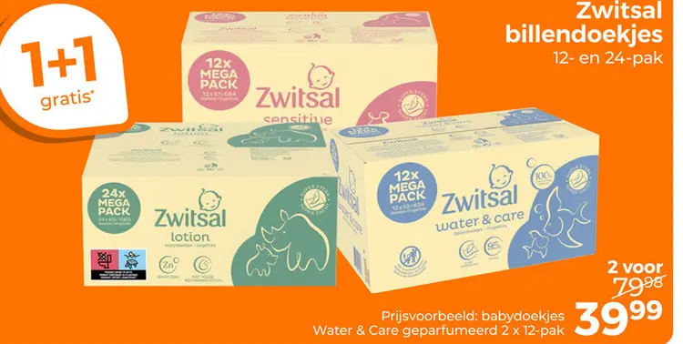 Aanbieding: Zwitsal billendoekjes