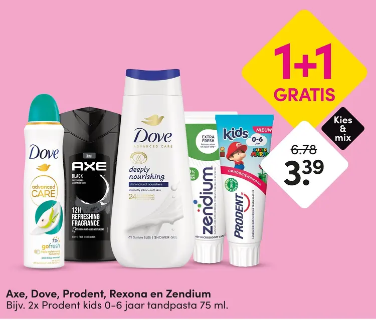 Aanbieding: Dove, Axe, Zendium & Prodent 