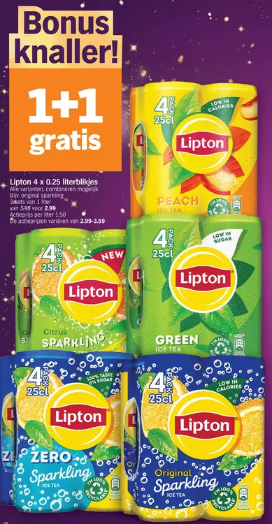 Promotie: Lipton 4 x 0.25 literblikjes