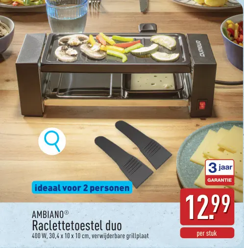 Promotie: AMBIANO® Raclettetoestel duo