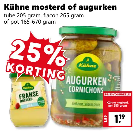 Aanbieding: Kühne mosterd of augurken