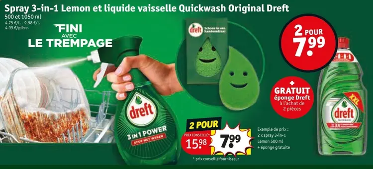 Offre: Spray 3-in-1 Lemon et liquide vaisselle Quickwash