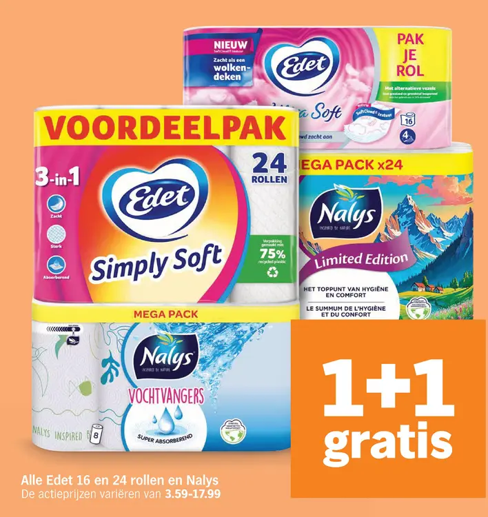 Aanbieding: Edet 16 en 24 rollen en Nalys