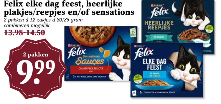 Aanbieding: Felix elke dag feest, heerlijke plakjes/reepjes en/of sensations