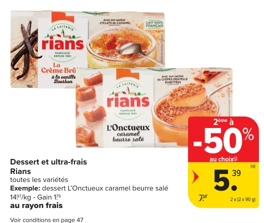 Offre: Dessert et ultra-frais