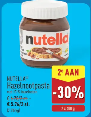 Promotie: Nutella Hazelnootpasta