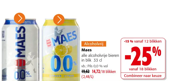 Promotie: Maes alcoholvrije bieren in blik
