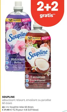 Offre: SOUPLINE adoucissant relaxant, envoûtant ou p