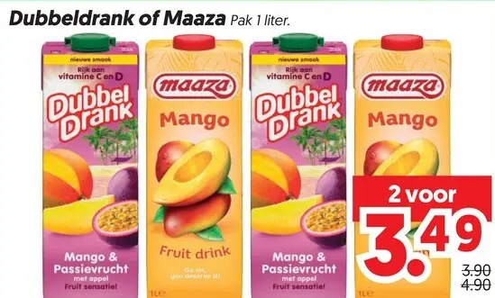 Aanbieding: Dubbeldrank of Maaza