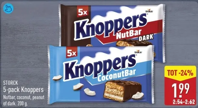 Aanbieding: 5-pack Knoppers Nutbar, CoconutBar