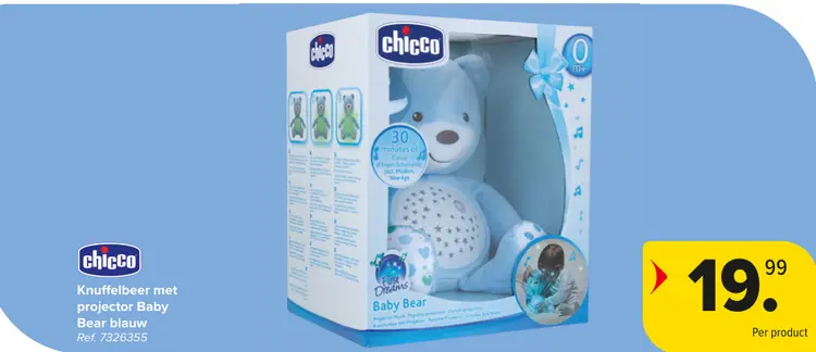 Promotie: Knuffelbeer met projector Baby Bear blauw