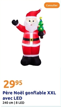 Offre: Père Noël gonflable XXL avec LED