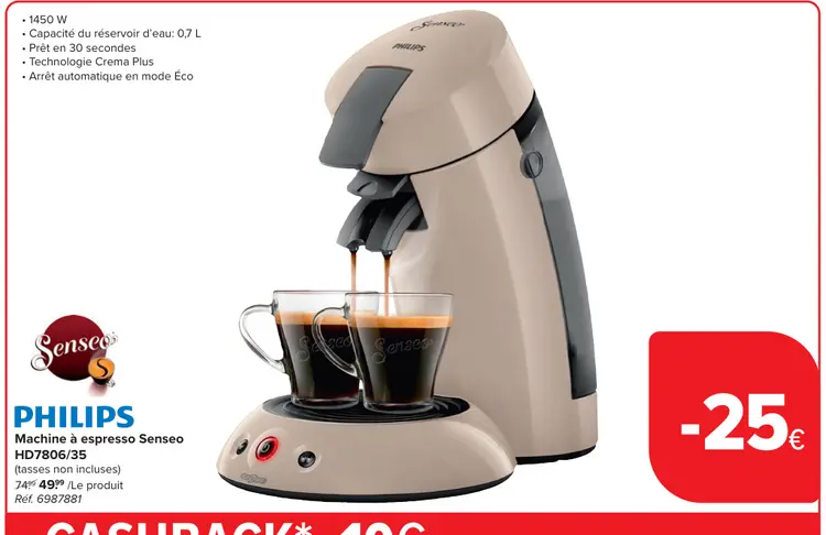 Offre: Machine à espresso Senseo HD7806/35
