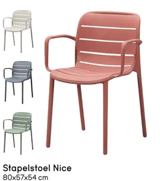Aanbieding: Stapelstoel Nice - kunststof bruinrood