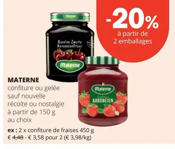 Offre: MATERNE confiture ou gelée