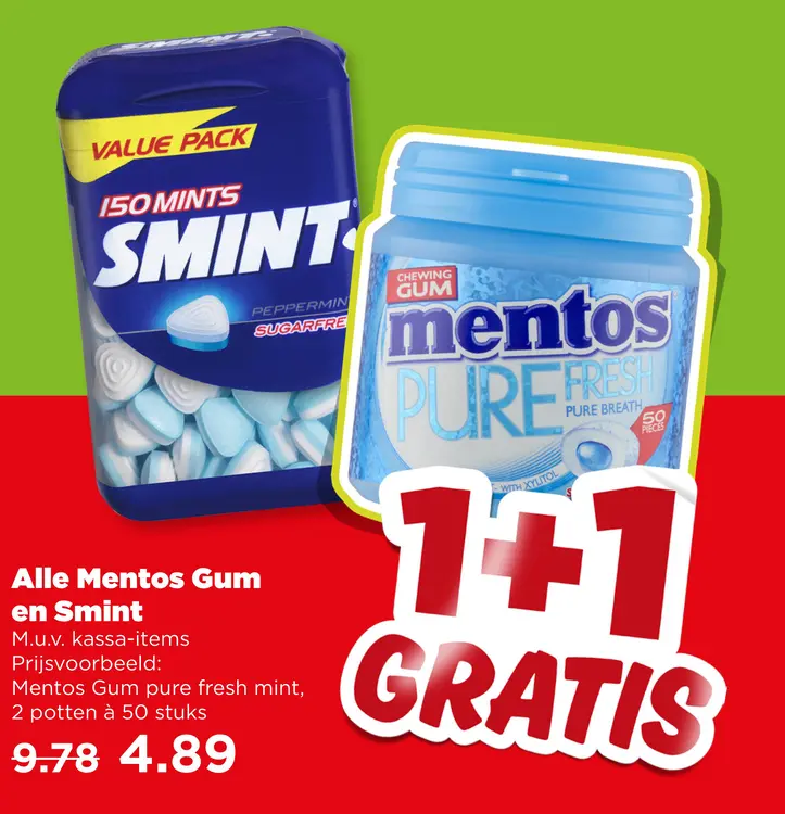 Aanbieding: Mentos Gum en Smint