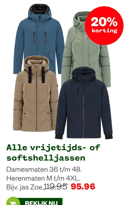Aanbieding: Alle vrijetijds- of softshelljassen