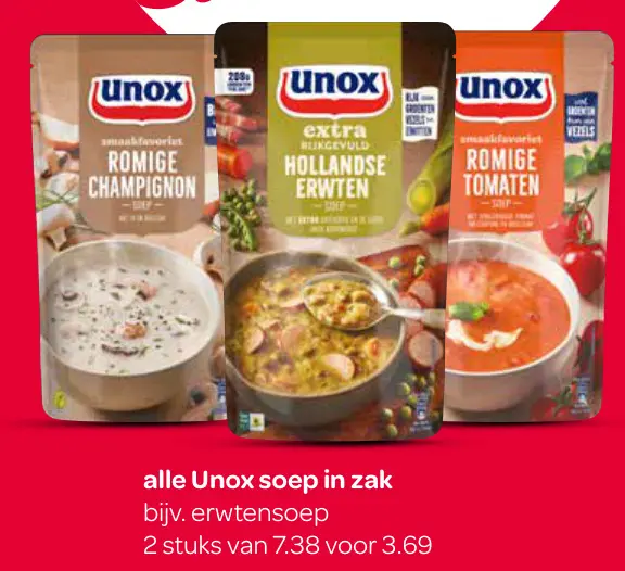 Aanbieding: Unox soep in zak