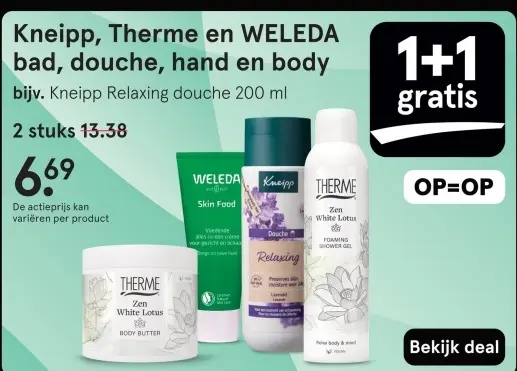 Aanbieding: Kneipp, Therme en WELEDA bad, douche, hand en body
