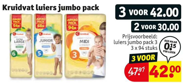 Aanbieding: Kruidvat luiers jumbo pack