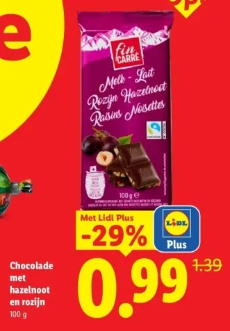 Aanbieding: Chocolade met hazelnoot en rozijn