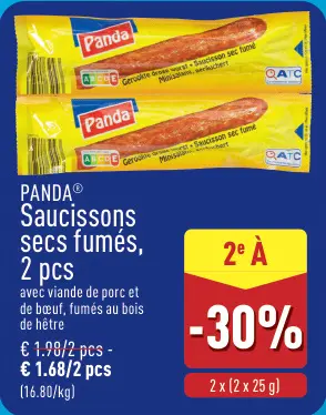 Offre: Saucissons secs fumés