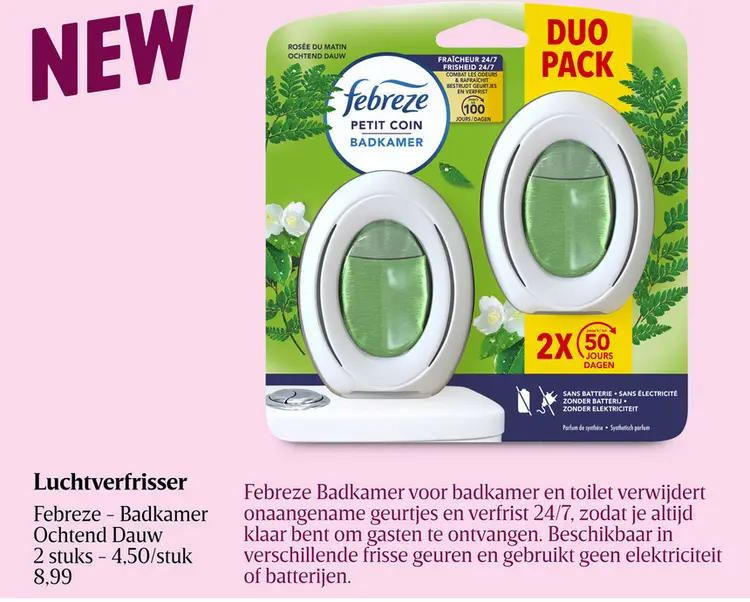 Aanbieding: Febreze - Badkamer Ochtend Dauw