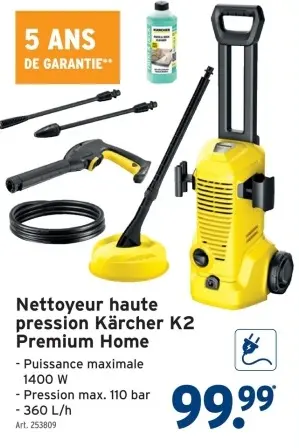 Offre: Nettoyeur haute pression Kärcher K2 Premium H