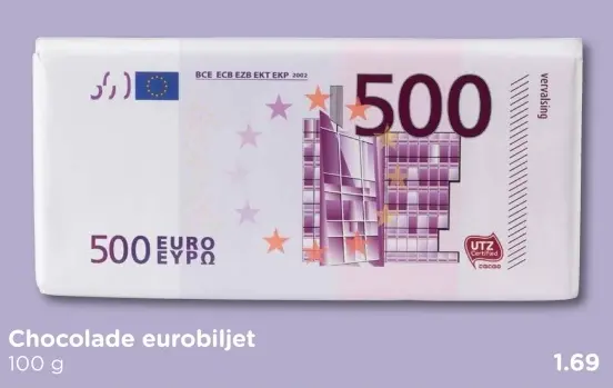 Aanbieding: Chocolade eurobiljet