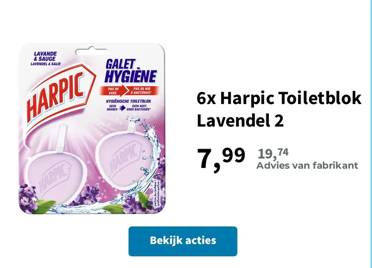 Promotie: 6x Harpic Toiletblok Lavendel 2