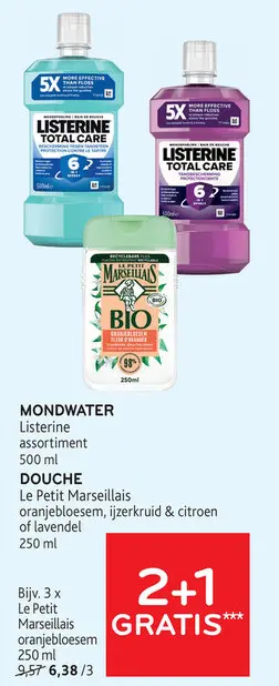 Promotie: Listerine Mondwater & Le Petit Marseillais Douche