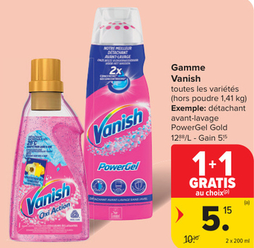 Offre: Gamme Vanish PowerGel Gold